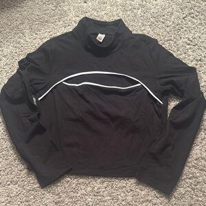 Black Long Sleeve Top with White Trim